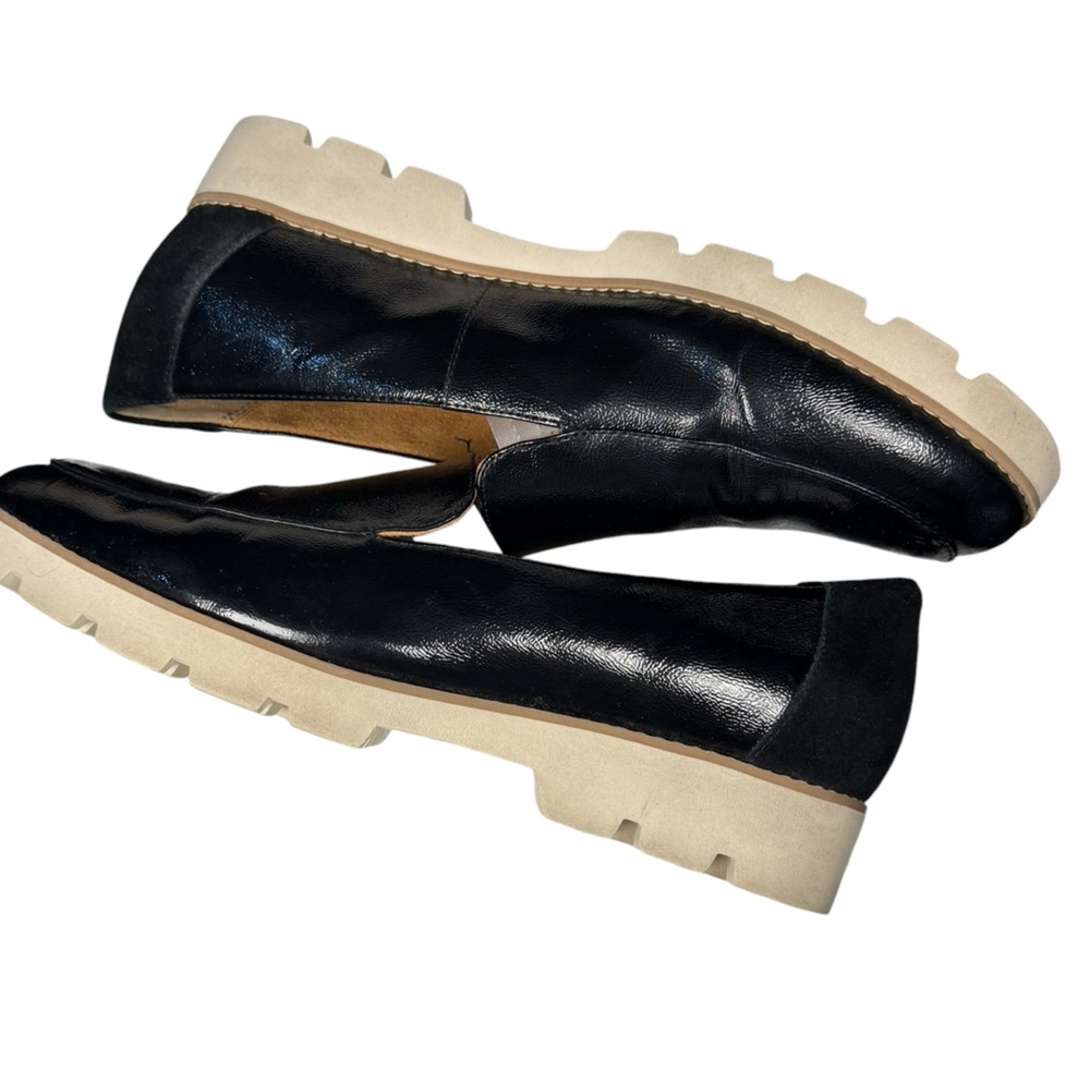 Vionic Black Leather Slip-On Loafers with Tan Soles - Picture 9 of 13